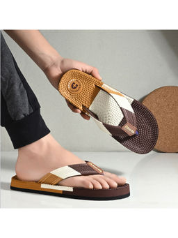 DOCTOR HEALTH SUPER SOFT - Men Multi-Color Flip Flops with Acupressure Massage Footbed