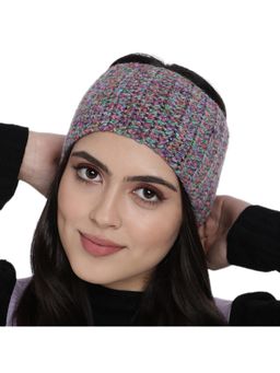 Magic Needles - Women Purple Pink Handmade Double Cable Bandana Headband