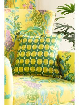 Freedom Tree - Marica Pure Cotton Green Cushion Cover - 18X18 Inches