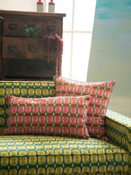 Freedom Tree - Marica Pure Cotton Red Cushion Cover - 18X18 Inches