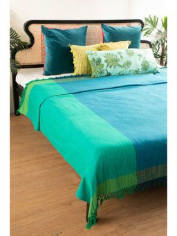 Freedom Tree - Oram Cotton Blue Double Bedcover