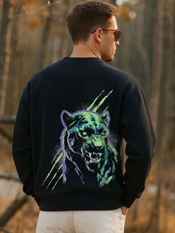 Bewakoof - Men'S Black Graphic Printed Oversized Sweatshirt