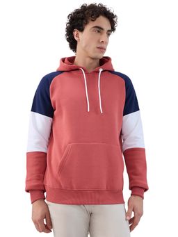 ColorPlus - Regular Fit Colorblock Pink Hoodie