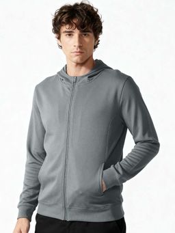 DaMENSCH - Men Grey Extra Durable Zipper Hoodie