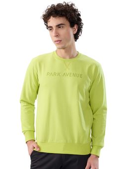 Park Avenue - Slim Fit Solid Medium Green Sweatshirt