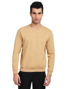 Park Avenue - Slim Fit Solid Medium Fawn Sweatshirt