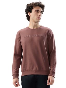 Park Avenue - Slim Fit Solid Dark Purple Sweatshirt