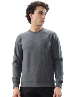Park Avenue - Slim Fit Solid Black Sweatshirt