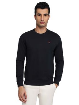 Park Avenue - Slim Fit Solid Fancy Navy Blue Sweatshirt