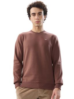 Park Avenue - Slim Fit Solid Dark Purple Sweatshirt