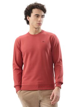 Park Avenue - Slim Fit Solid Dark Red Sweatshirt