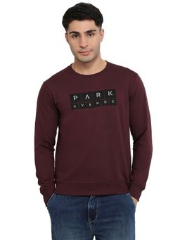Park Avenue - Slim Fit Fancy Maroon Sweatshirt