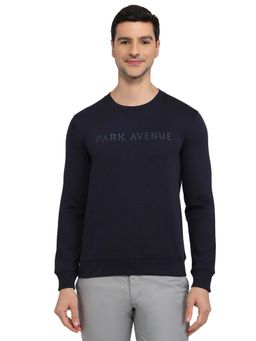 Park Avenue - Slim Fit Solid Fancy Blue Sweatshirt