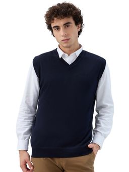Raymond - Regular Fit Solid Dark Blue Sweater