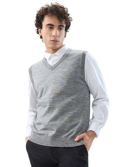Raymond - Regular Fit Solid Medium Grey Sweater