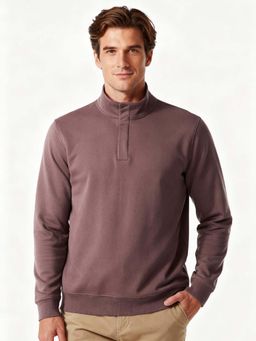 DaMENSCH - Men Mauve High-Neck Sweatshirt