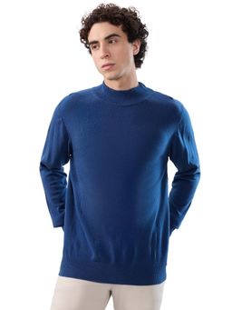 Parx - Regular Fit Solid Dark Blue Sweater