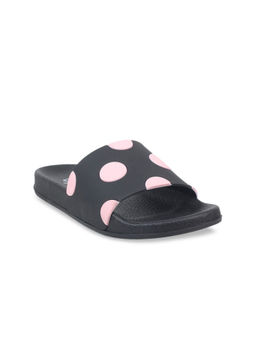Carlton London - Polka Dot Black Pink Sliders
