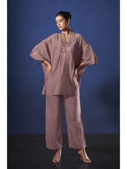 Autumnlane - Mauve Alena Fawn Work Co-Ord (Set of 2)