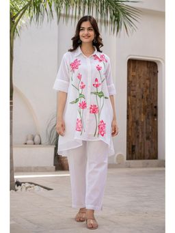 Autumnlane - White Teresa Lotus Cotton Co-Ord (Set of 2)