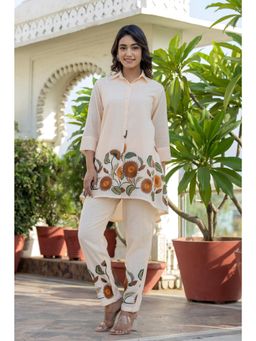 Autumnlane - Off White Teresa Rust Leaf Cotton Co-Ord (Set of 2)