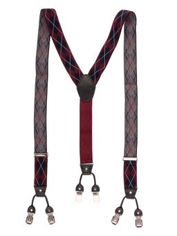 The Tie Hub - Diamond Tip Maroon Y Back Suspender
