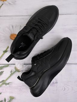 Jove - Women Black Solid Sneakers