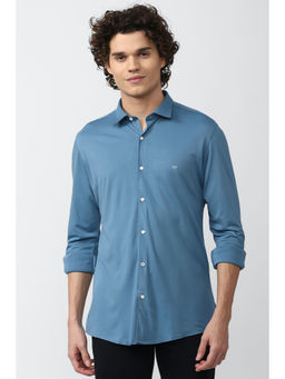 Peter England - Men Blue Athletic Fit Formal Shirt