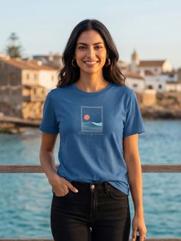 Nobero - Blue Printed T-Shirt