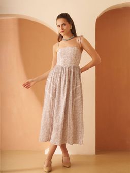 AMAGYAA - White Georgette Sleeveless Dress