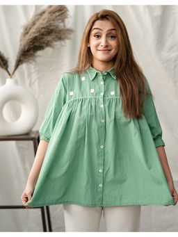 Babli - Pastel Green Mirror Work Top