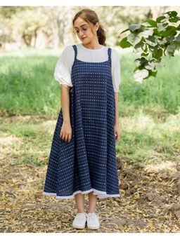 Babli - Blue Weave Dress with Top