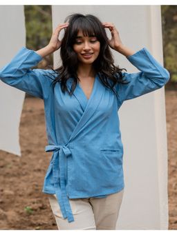 Babli - Sky Blue Wrap Top