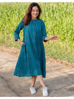 Babli - Lapis Blue Weave Dress