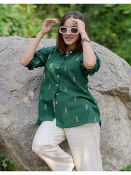 Babli - Basil Green Weave Shirt