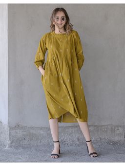 Babli - Mystic Mustard Weave Dress