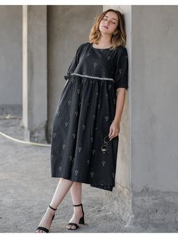 Babli - Midnight Black Weave Dress