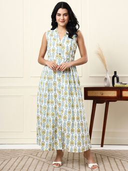 BRINNS - White Cotton A-Line Dress