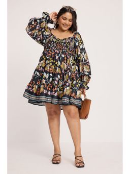 Virgio - Multi-Colour Tropical Viscose Plus Size Dress