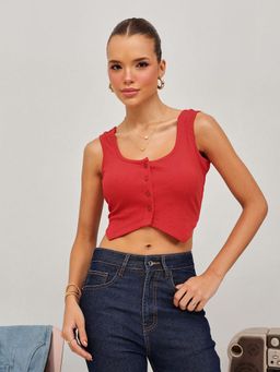 STREET 9 - Red Rib Tank Top