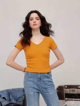 STREET 9 - Mustard Rib Top