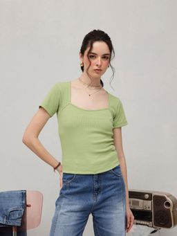 STREET 9 - Green Rib Top