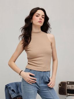 STREET 9 - Beige Rib Top