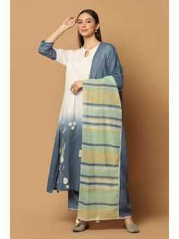 "Two Sisters" by Gyans - Women Multi-Color Cotton Embroidered Kurta with Pant and Dupatta