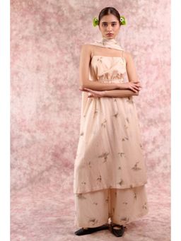 Doodlage - Nina Floral Printed Top with Palazzo and Dupatta