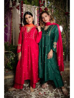 Label Niti Bothra - Pink Zardozi Kurta With Palazzo