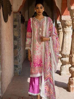 House of Surkh - Pink Printed Kurta And Pant With Dupatta