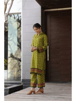 House of Surkh - Women Green Cotton Printed Kurta with Pant