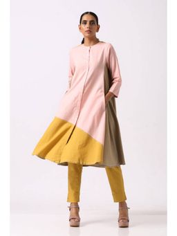 MADDER MUCH - Women Multi-Color Cotton Colorblock Kurta with Pant