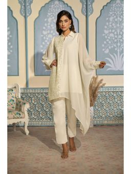 "Two Sisters" by Gyans - Ivory Kaftan Set With Pants